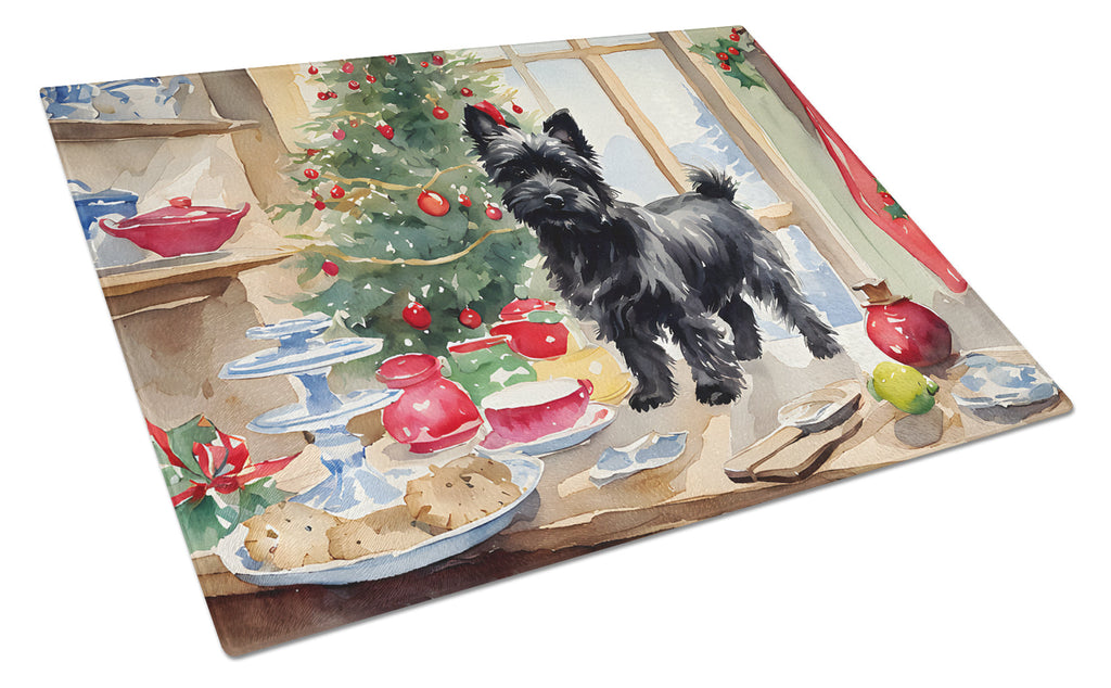 Cairn Terrier Christmas Cookies Glass Cutting Board