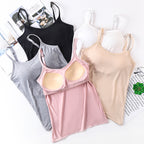 Seamless Camisole with Built-in Bra and Adjustable Straps
