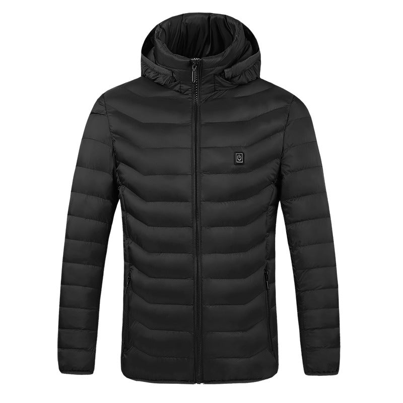 2024 Men's USB Heated Hooded Cotton Jacket
