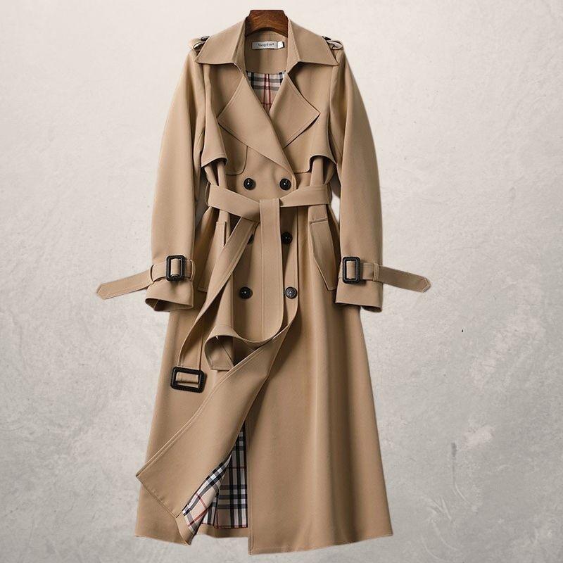 Women's Mid-length Autumn Trench Coat Windbreaker
