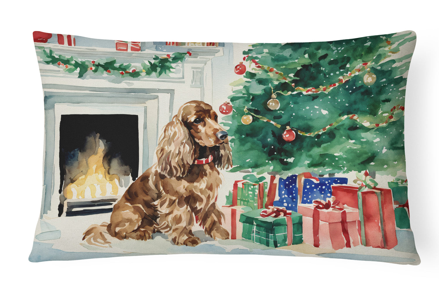 Cocker Spaniel Christmas Throw Pillow
