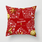 Christmas Series Linen Pillow Covers with Reindeer Design