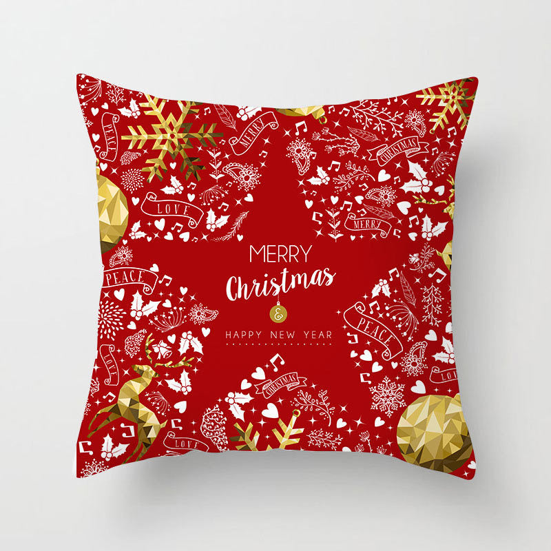 Christmas Series Linen Pillow Covers with Reindeer Design