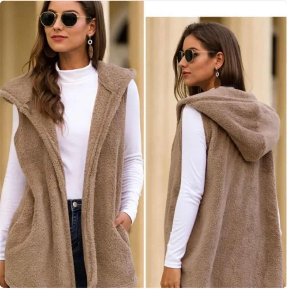 Stylish Pocket Blouse Vest Jacket