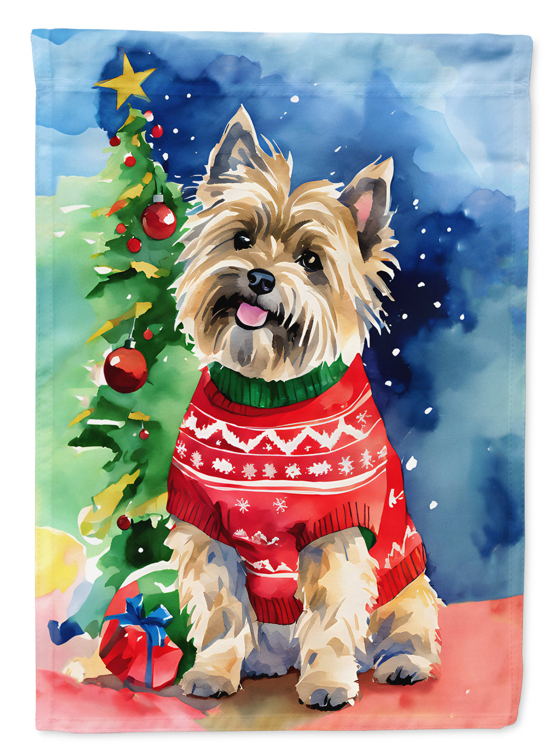 Cairn Terrier Christmas House Flag