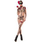 Halloween Skeleton Rose Bodysuit Cosplay Costume