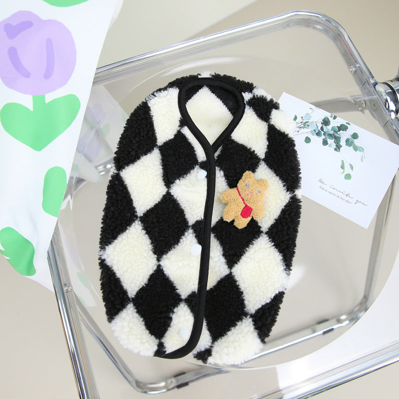 Pet Checkerboard Vest for Dogs and Cats - Warm Jacket