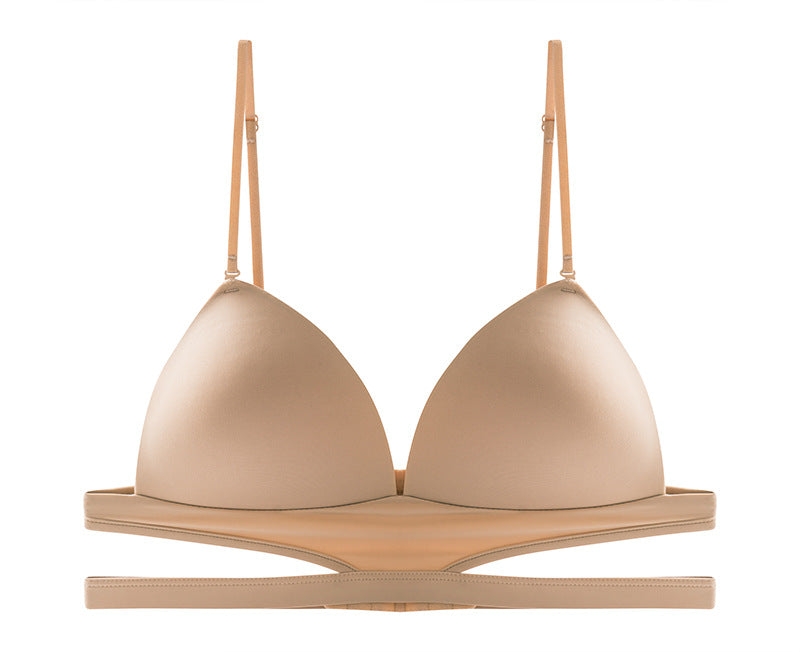 U-Shaped Backless Bra Set with Triangle Cups