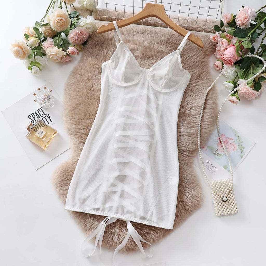 Transparent Lace Mesh Lingerie Jumpsuit