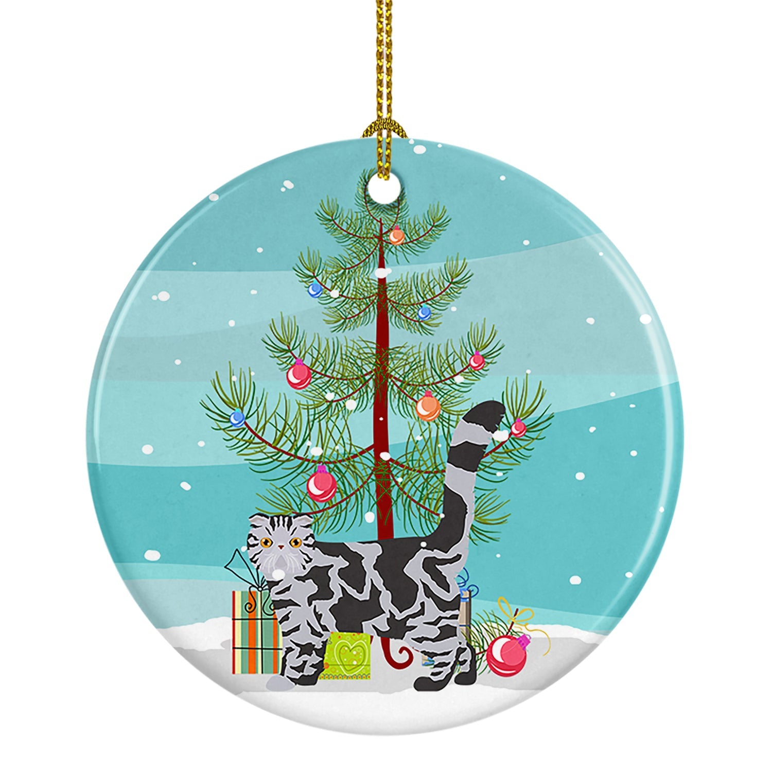 Foldex Exotic Fold Cat Christmas Ceramic Ornament