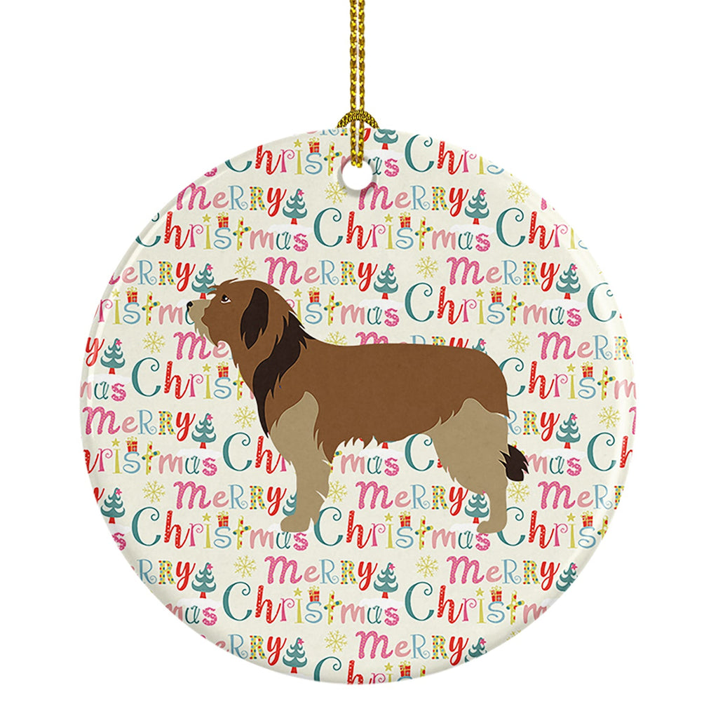 Catalan Sheepdog Merry Christmas Ceramic Ornament