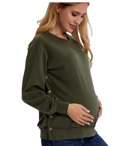 Loose Long Sleeve Maternity Sweater for Autumn/Winter
