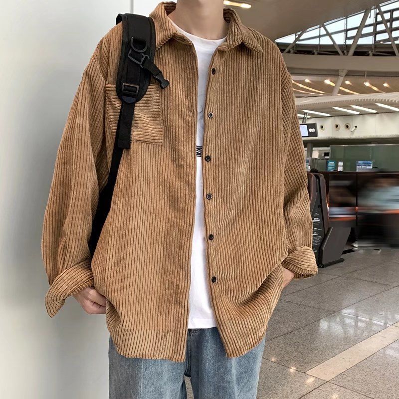 Men's Thick Corduroy Long Sleeve Winter Shirt Coat