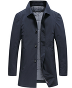 Medium Long Casual Cotton Business Windbreaker