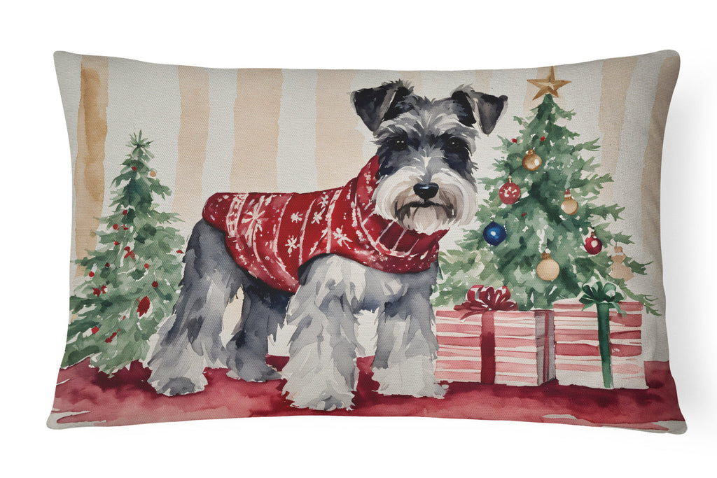 Schnauzer Christmas Throw Pillow