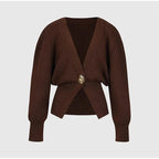 V-Neck Button Cardigan