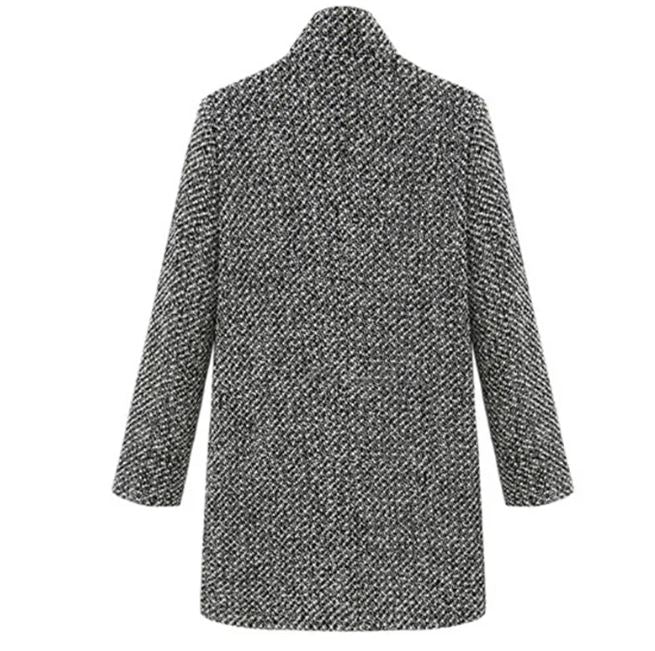 Woolen Slim Long Sleeve Coat For Women