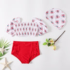 Cute Cartoon 3-Piece Girls' High-Quality Swimsuit Set