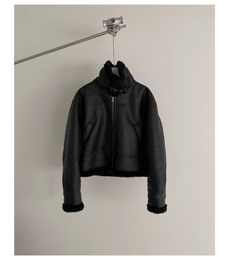 Men's Winter Leather Cotton Motorcycle Jacket (One Piece)
