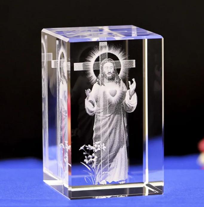 3D Crystal Crucifix Christian Ornament