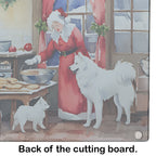 Samoyed Christmas Cookies Glass Cutting Board