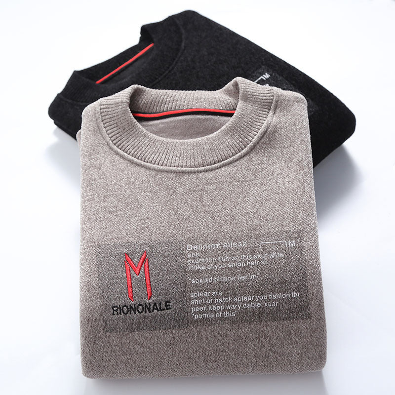 Trendy Round Neck Long Sleeve Knit Sweater