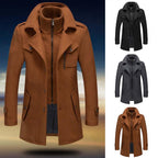 Men's Double Collar Zipper Jacket for Travel and Style