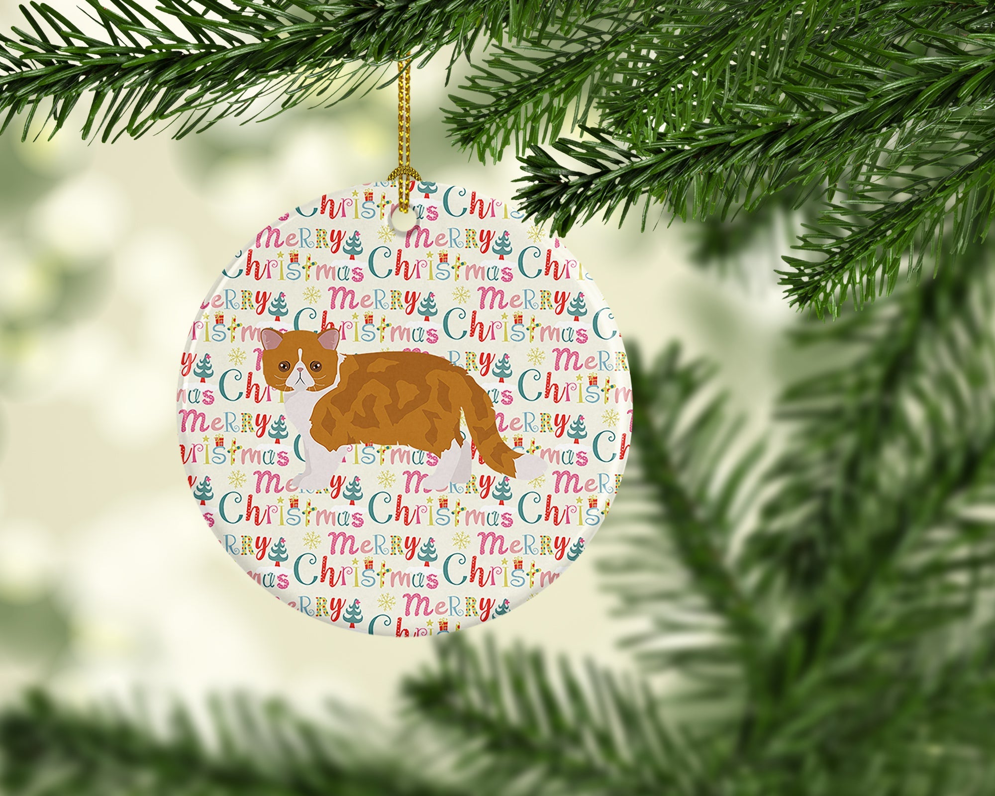 Exotic Shorthair #3 Cat Christmas Ceramic Ornament
