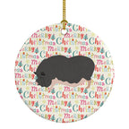Vietnamese Pot-Bellied Pig Christmas Ceramic Ornament