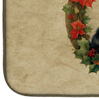 German Spitz Christmas Flowers Dish Drying Mat