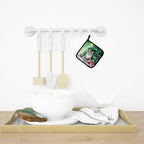 Kurilian Bobtail Cat By the Christmas Tree Pair of Pot Holders