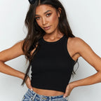 Women's Ribbed Cotton Crop Tank Top
