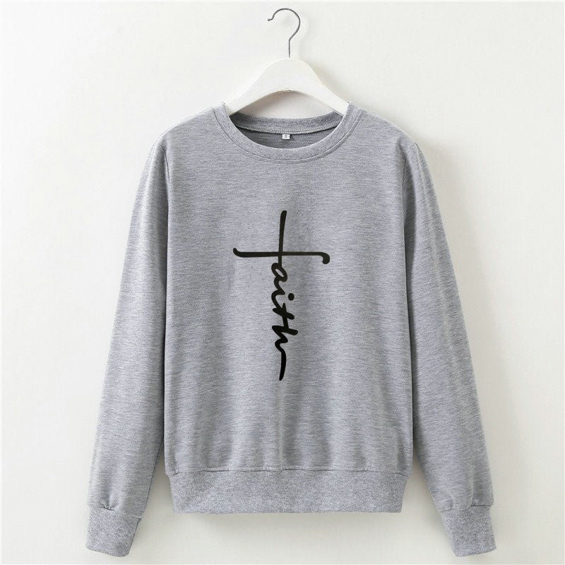Street Style Letter Print Long Sleeve Round Neck Pullover | Streetwear