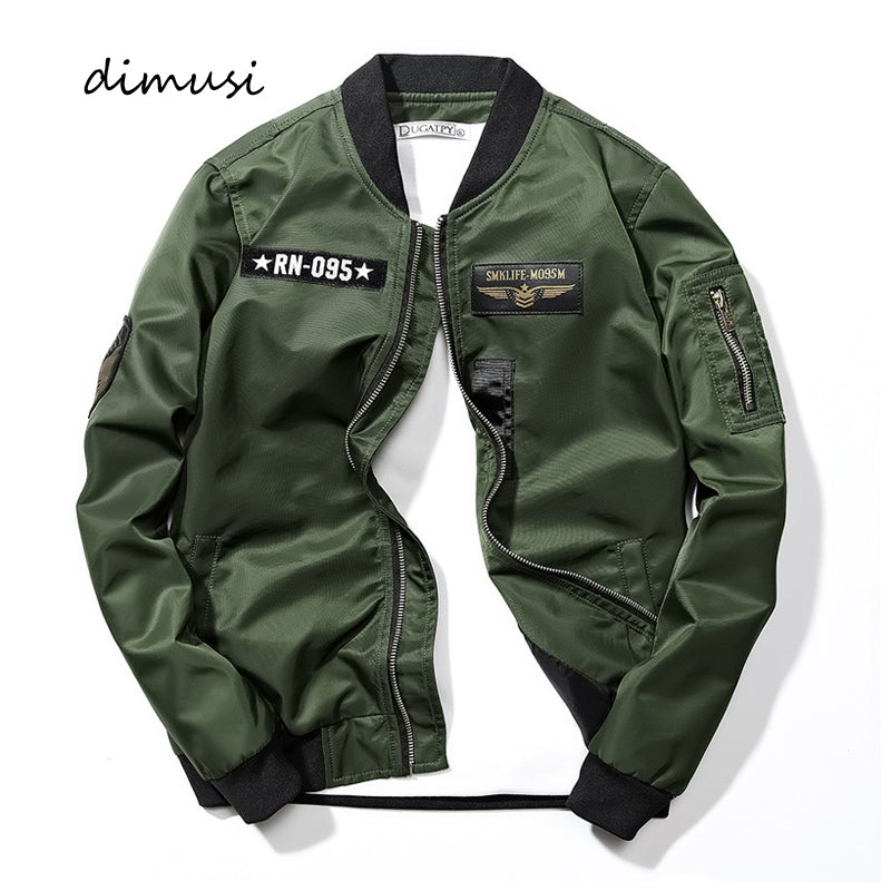 Men's Solid Color Slim Fit Pilot Jacket