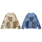 Oversized Plaid Tassel Sweater for Men