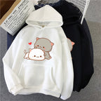 Cute Cat Print Casual Sports Hoodie for Women | Streetwear