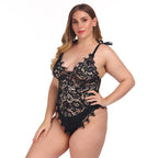 Plus-Size Women's Sexy Lace Stitching Lingerie Set