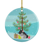 Black Velvet Chinchilla Merry Christmas Ceramic Ornament