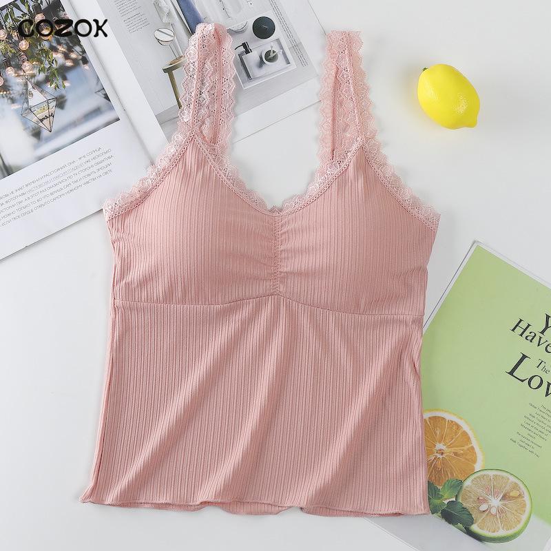 Women's Camouflage Tank Top with Lace Edge