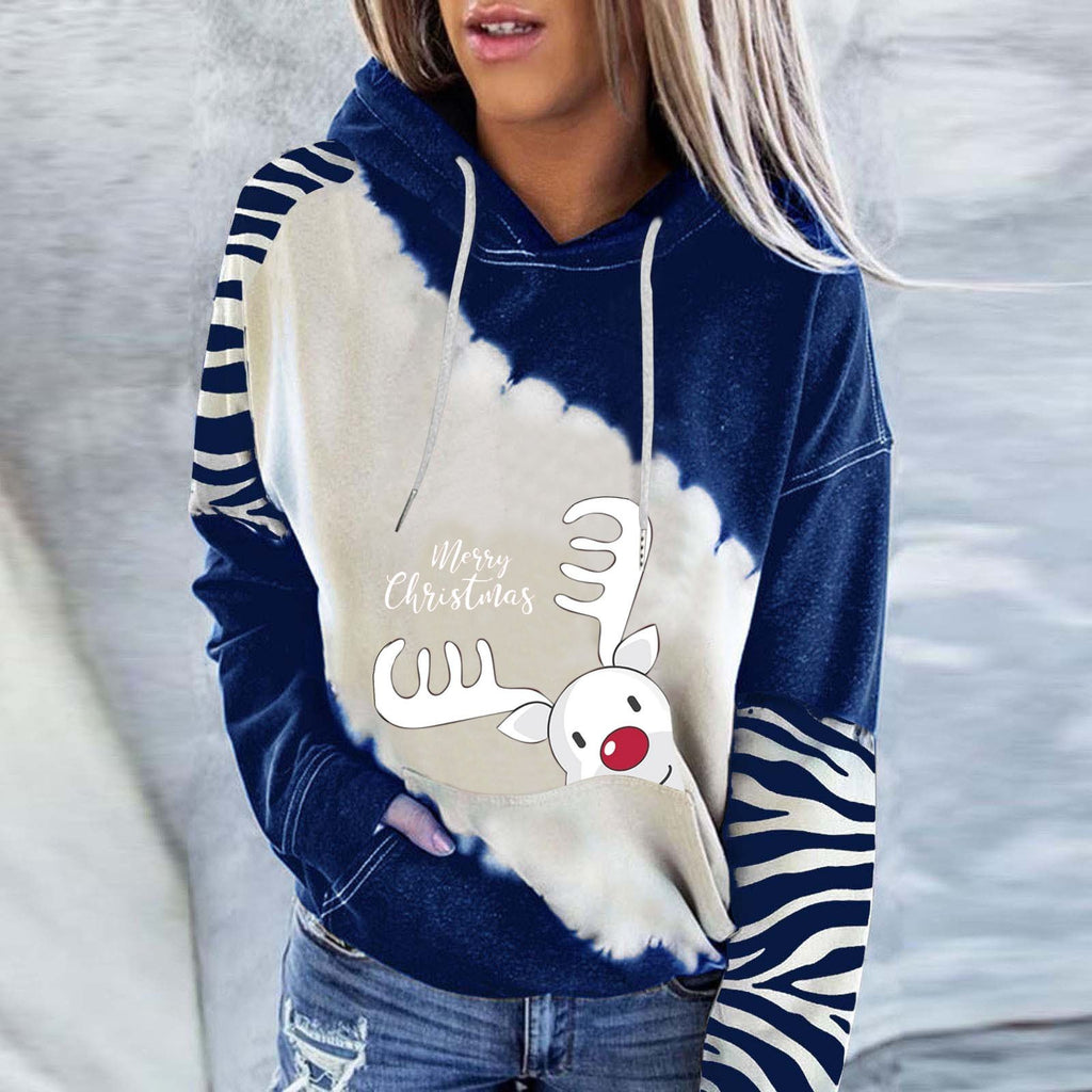 Snowman Print Long Sleeve Crew Neck Hoodie | Streetwear