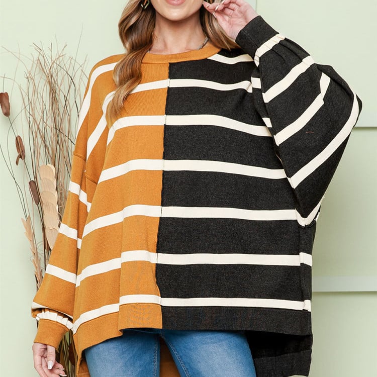 Striped Long-Sleeved Pullover for Women | Streetwear