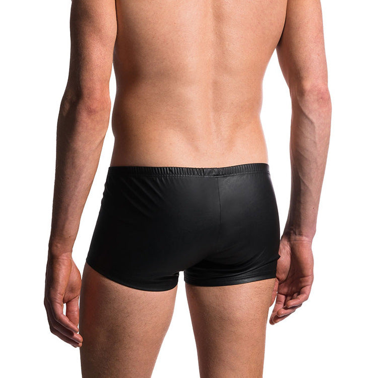 Low-Rise Faux Leather Briefs and Lingerie Set