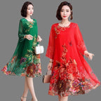 Chic Floral Cotton Dress for Plus Size Women
