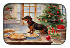 Dachshund Christmas Cookies Dish Drying Mat