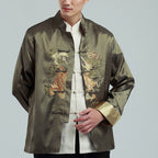 Men's Chinese Style Embroidered Dragon Jacket Tops