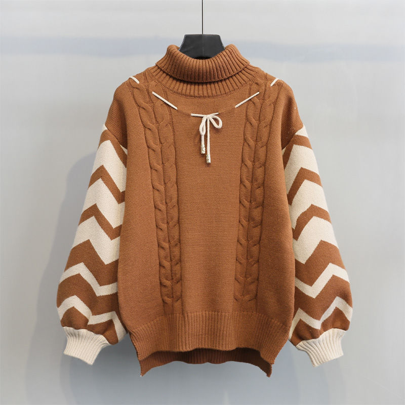 Kawaii Knitwear Sweater with Lantern Sleeves for Women