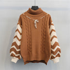 Kawaii Knitwear Sweater with Lantern Sleeves for Women