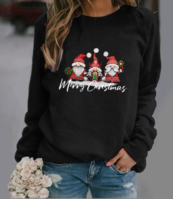 Women's Christmas Pattern Long Sleeve Round Neck Sweater