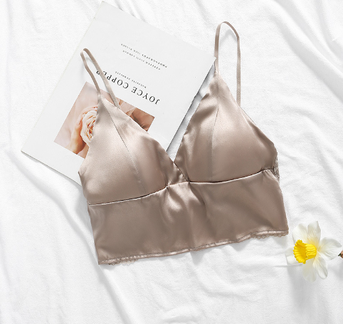Sexy Camisole with Triangle Cup Bra and Crop Top