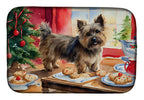 Cairn Terrier Christmas Cookies Dish Drying Mat